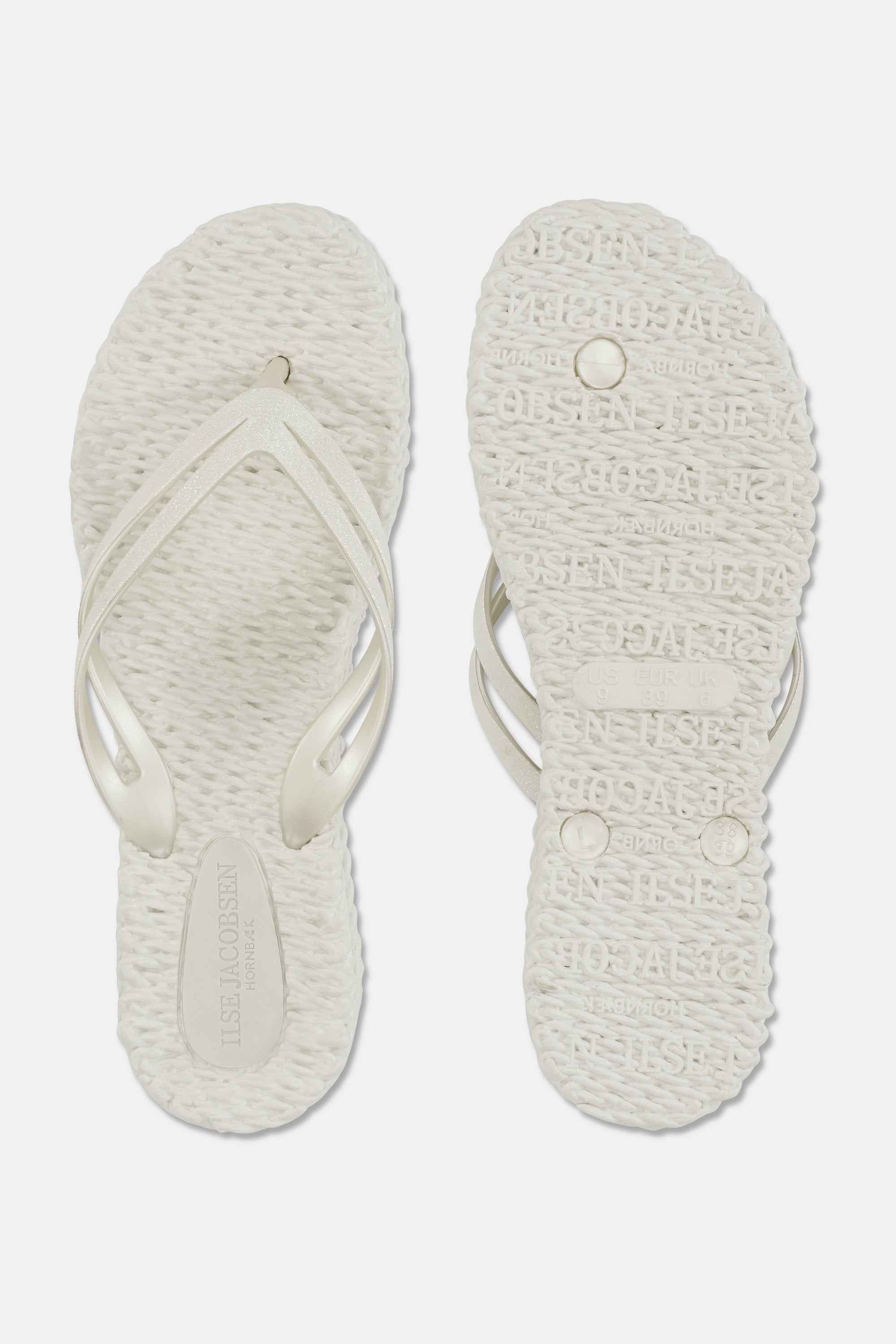 Platform Klipklapper Glitter - Creme